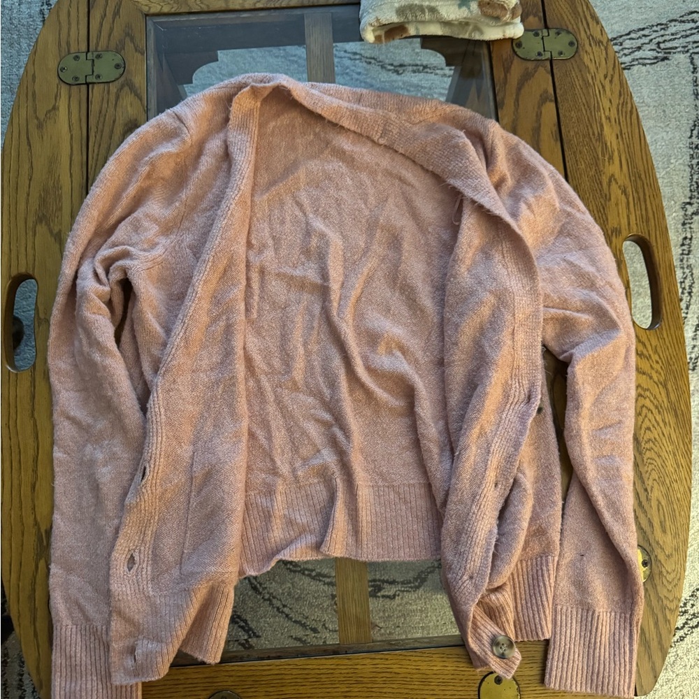 Marled Soft Pink Cardigan Sweater‎